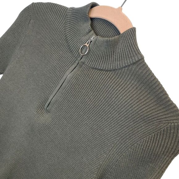 NWT Fashion Women's Quarter Zip Pullover Turtleneck Dark Green Sweater S - Picture 8 of 13